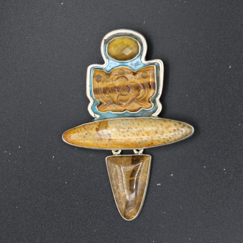 Vintage Amy Kahn Russell Pin/Pendant Akr Silver